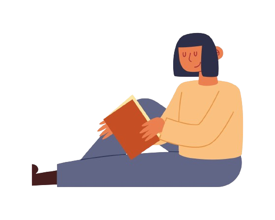 Woman reading a book of sayings while seated